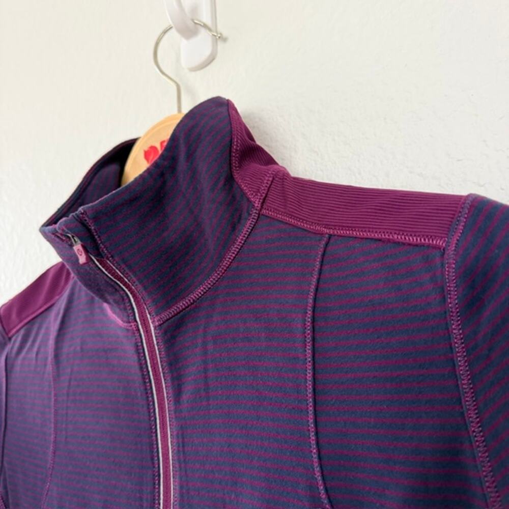 Lululemon Star Runner Pullover Hyper Stripe Plum/Plum Women 10 Half Zip Stretch - Picture 8 of 16